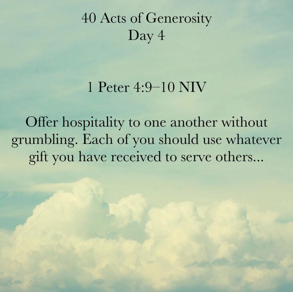 Acts of Generosity Challenge Day 4