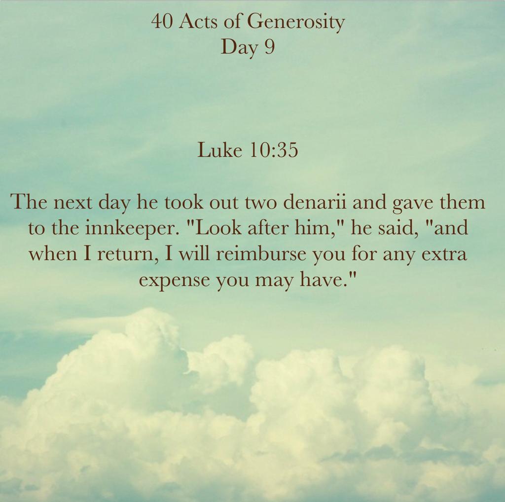 Acts of Generosity Challenge Day 9