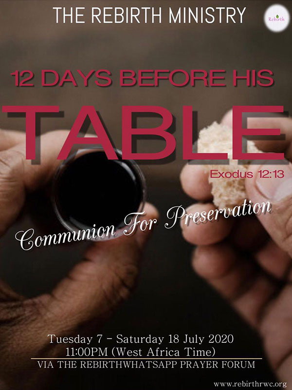 rebirth-12 days before his table